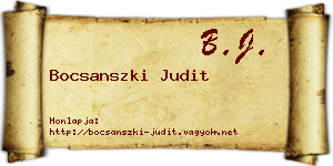 Bocsanszki Judit névjegykártya